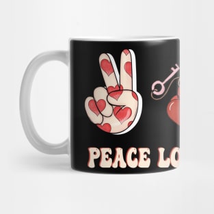 peace love koi fish retro valentines day luck Mug